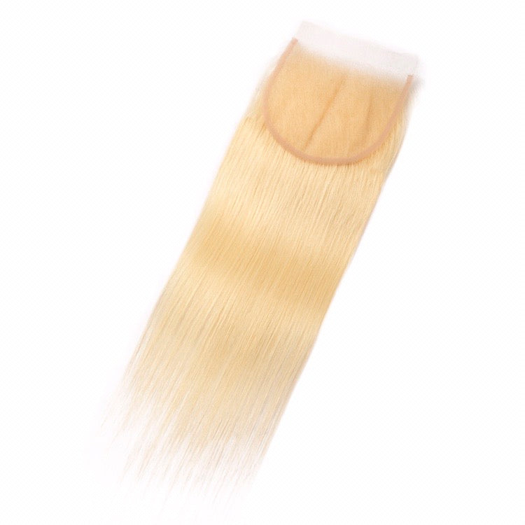 613 Blonde 100% 4A Luxury Brazilian Human Straight Hair 5*5 HD Closure