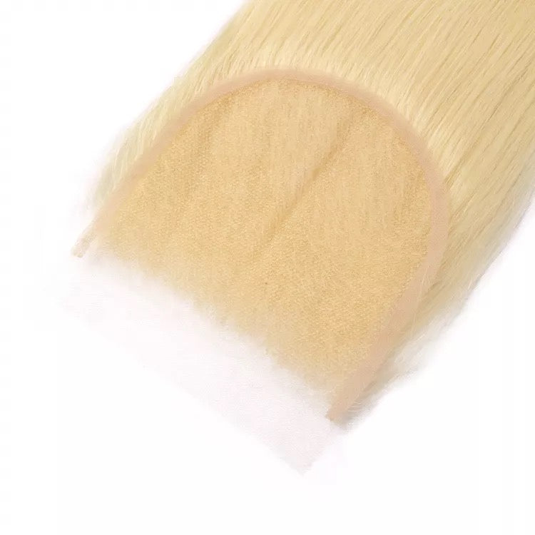 613 Blonde 100% 4A Luxury Brazilian Human Straight Hair 5*5 HD Closure