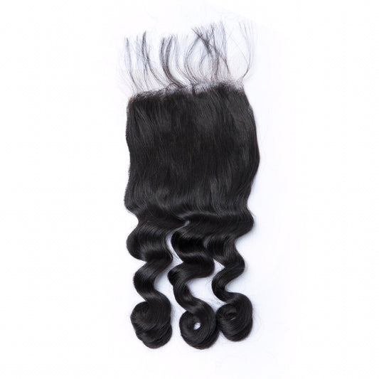 100% Human Brazilian Loose Wave Remy Hair 5*5 HD Closure
