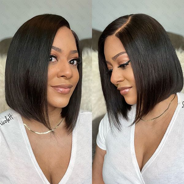 HD  Lace Frontal C Side Part Bob Wigs Remy Hair