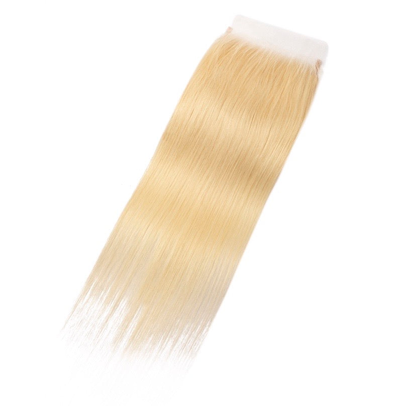 613 Blonde 100% 4A Luxury Brazilian Human Straight Hair 5*5 HD Closure