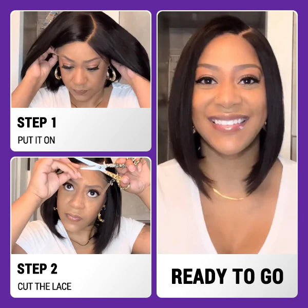HD  Lace Frontal C Side Part Bob Wigs Remy Hair