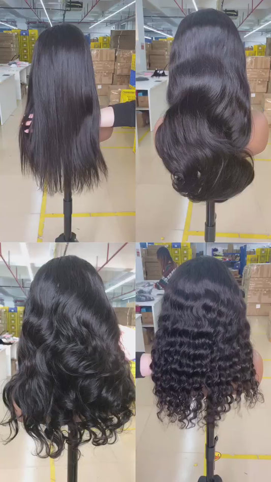 5*5 HD Luxury 4A Lace Closure Deep Wave Wig 100% Virgin Human Hair 250%